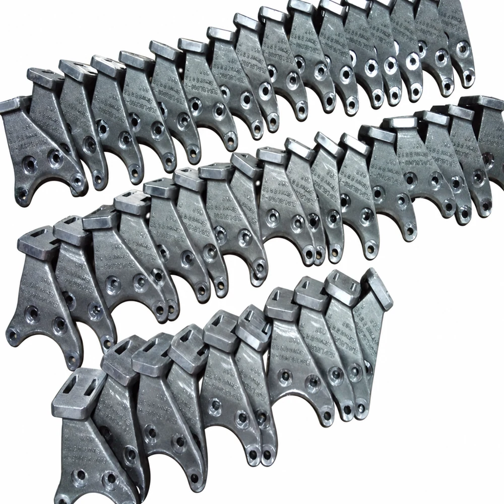 Custom metal castings on a white background