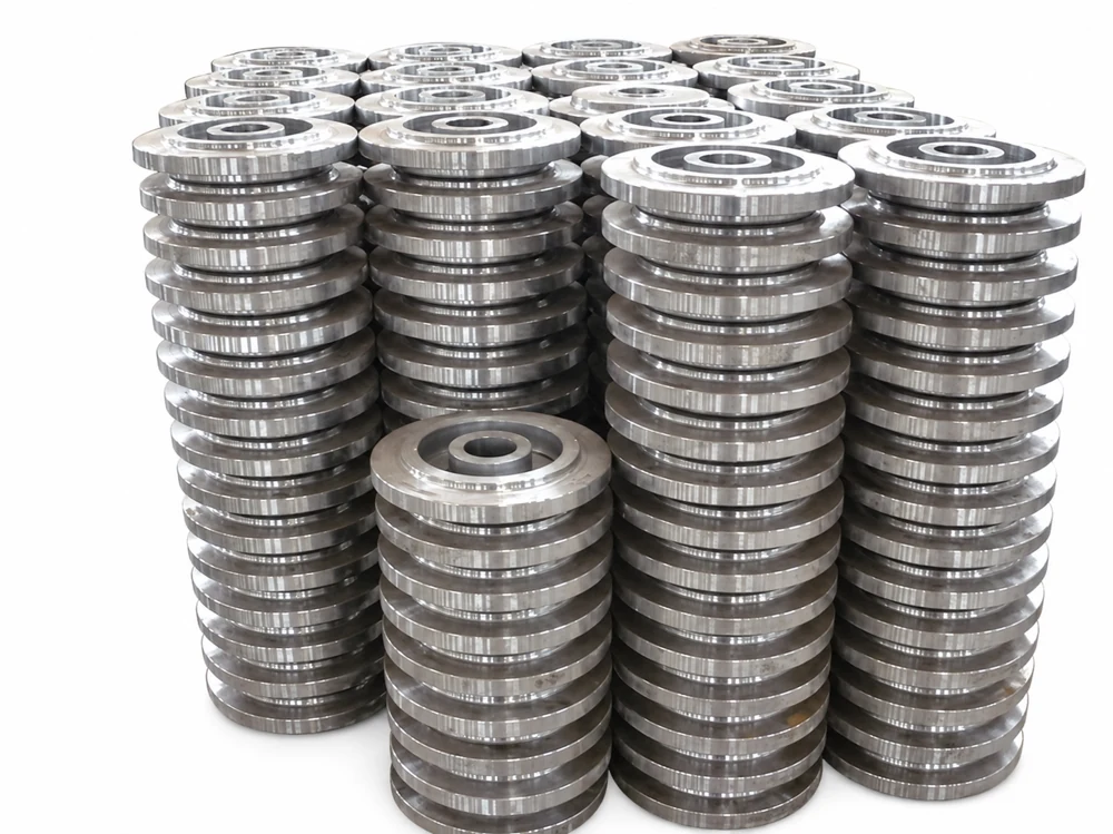 Free forging forged gear for machinery on a white background Free forging forged gear for machinery on a white background