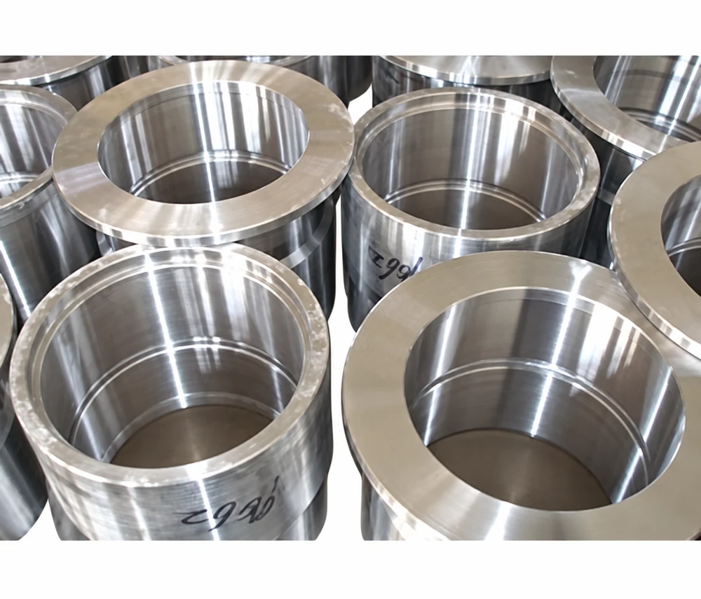 Open die forging Hydraulic stainless steel forging parts on a white background Open die forging Hydraulic stainless steel forging parts on a white background